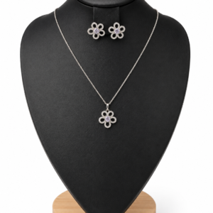 SILVER FLORAL SET