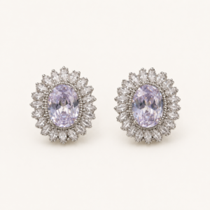 OVAL CRYSTAL EARRINGS