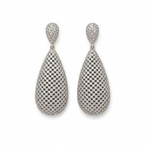 PAVÉ MESH TEARDROP EARRINGS