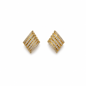 GOLD PAVE STUD EARRINGS